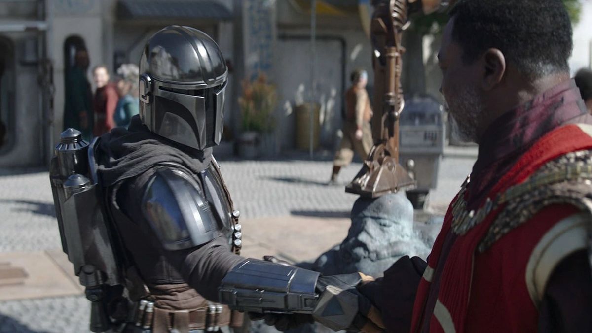 Pedro Pascal and Carl Weathers return in the third season of “The Mandalorian.”  (Disney+/Lucasfilm Ltd.)