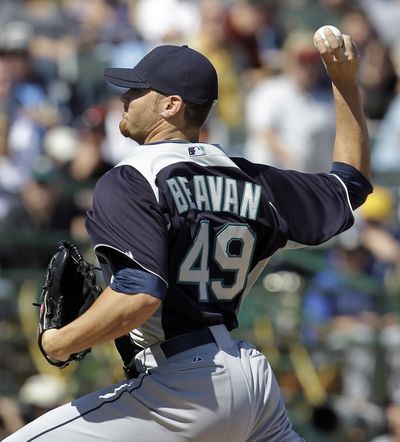 Mariners’ Blake Beavan is making a strong case to join the starting rotation. (Associated Press)