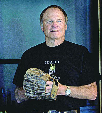 Al Underwood, at his home in Coeur d'Alene, holding the glove he used in 1955. (Kathy Plonka)