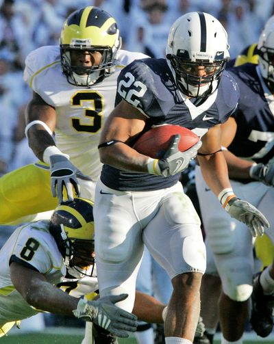 Evan Royster (22) helped Penn State end a nine-game skid against Big Ten rival Michigan. (Associated Press / The Spokesman-Review)