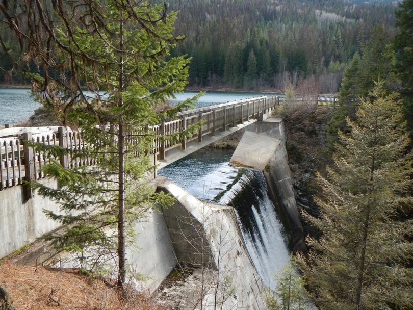 The concrete version of Mill Pond Dam was built in 1921 on Sullivan Creek between Sullivan Lake and Metaline Falls, Washington. (Seattle City Light)