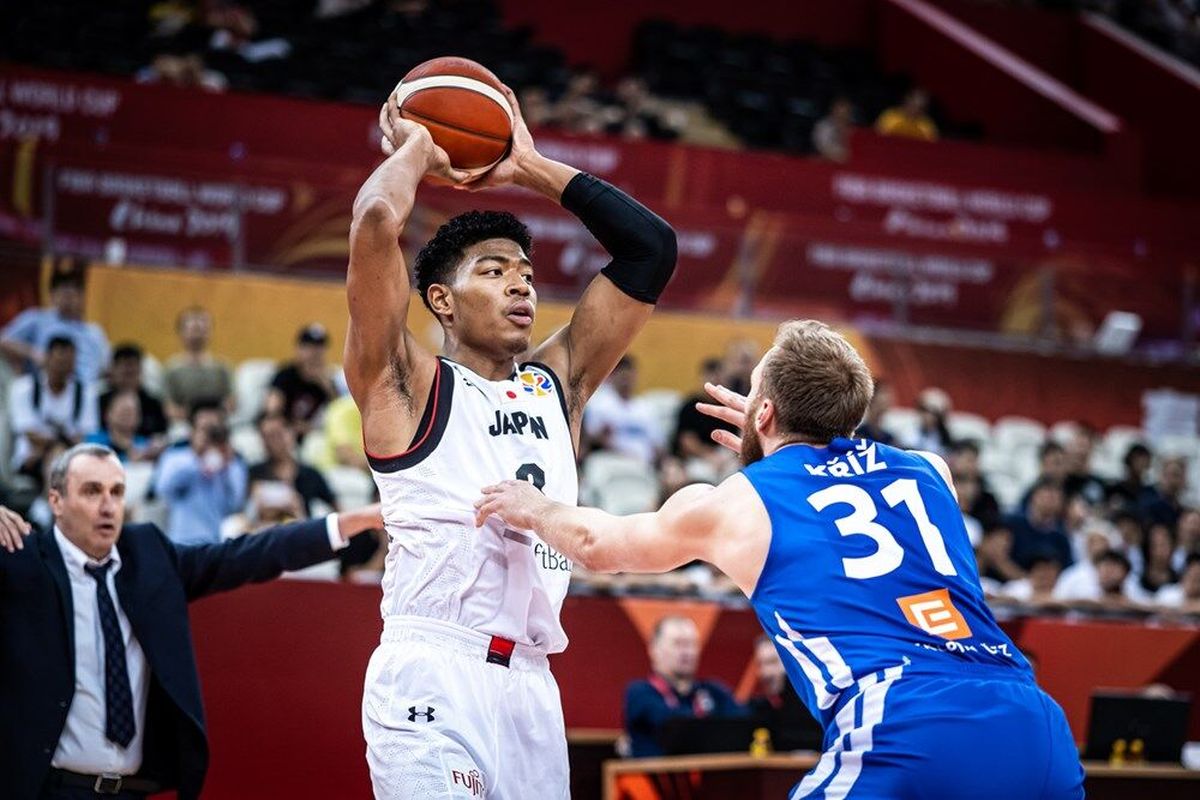 Rui Hachimura played with former Gonzaga player Ira Brown on Japan’s team in the 2018 FIBA World Cup qualifying rounds.  (Courtesy/FIBA)