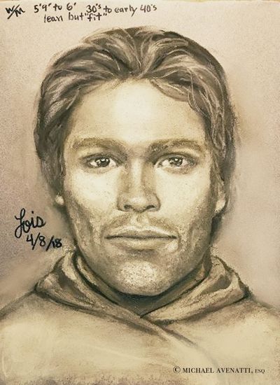 This artist's drawing released by attorney Michael Avenatti, reports to show the man that the adult film actress Stormy Daniels says threatened her in a Las Vegas parking lot in 2011 to remain quiet about her affair with President Donald Trump. (Associated Press)