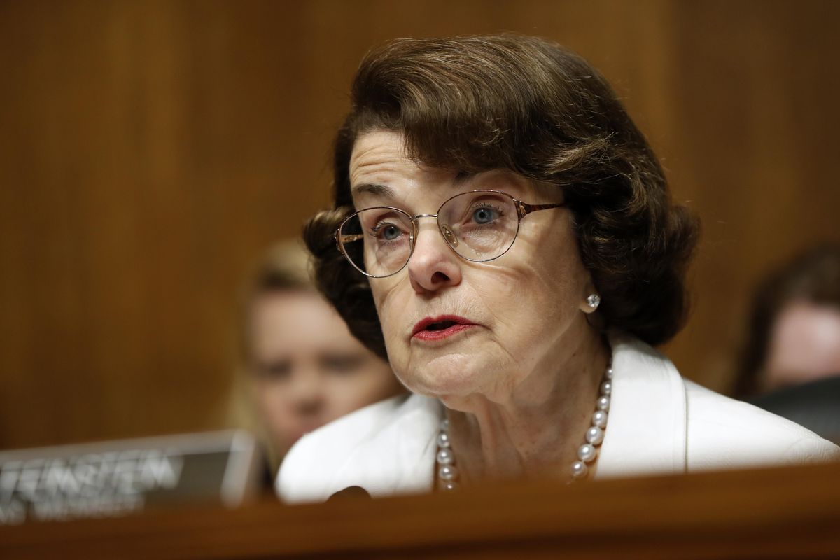 Sen. Dianne Feinstein, D-Calif., ranking member on the Senate Judiciary Committee, speaks on Capitol Hill in Washington,  July 12, 2017, during the committee