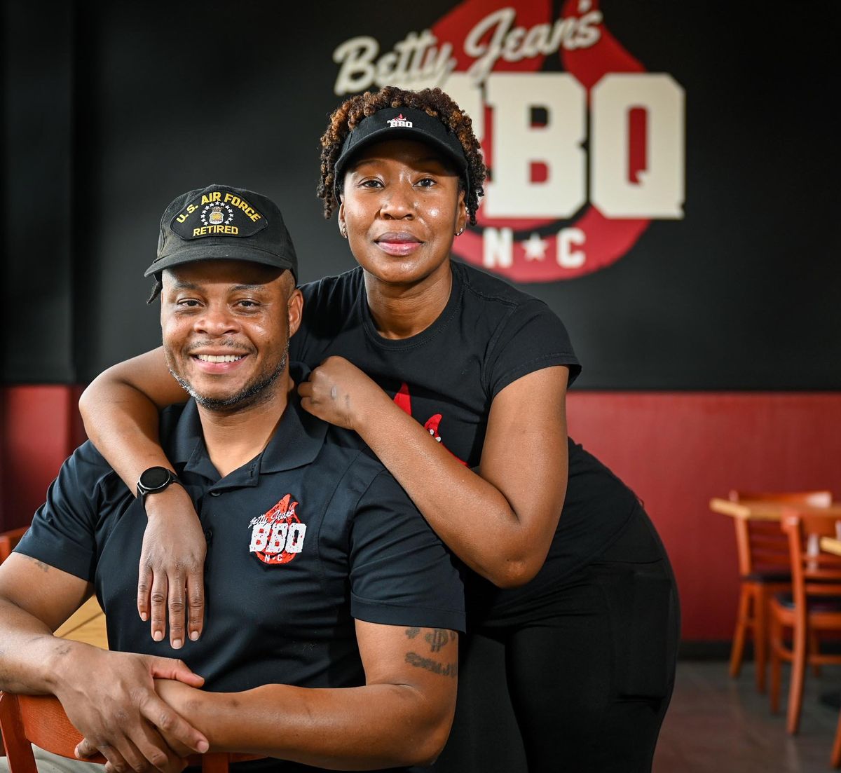 Omar and Dee Jones, of Betty Jean’s BBQ, specialize in North Carolina-style barbecue – pulled pork, ribs, chicken, brisket, sides and more. They are located at 2926 E. 29th Ave. in Spokane.  (DAN PELLE/THE SPOKESMAN-REVIEW)