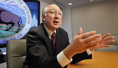 Interior Secretary Ken Salazar gestures during an interview with the Associated Press in Washington on Monday. Salazar served as a senator from Colorado before joining the Obama Cabinet.  (Associated Press / The Spokesman-Review)
