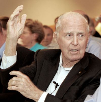 Nobel Peace Prize winner Norman Borlaug, pictured in 2005, has died.  (File Associated Press / The Spokesman-Review)