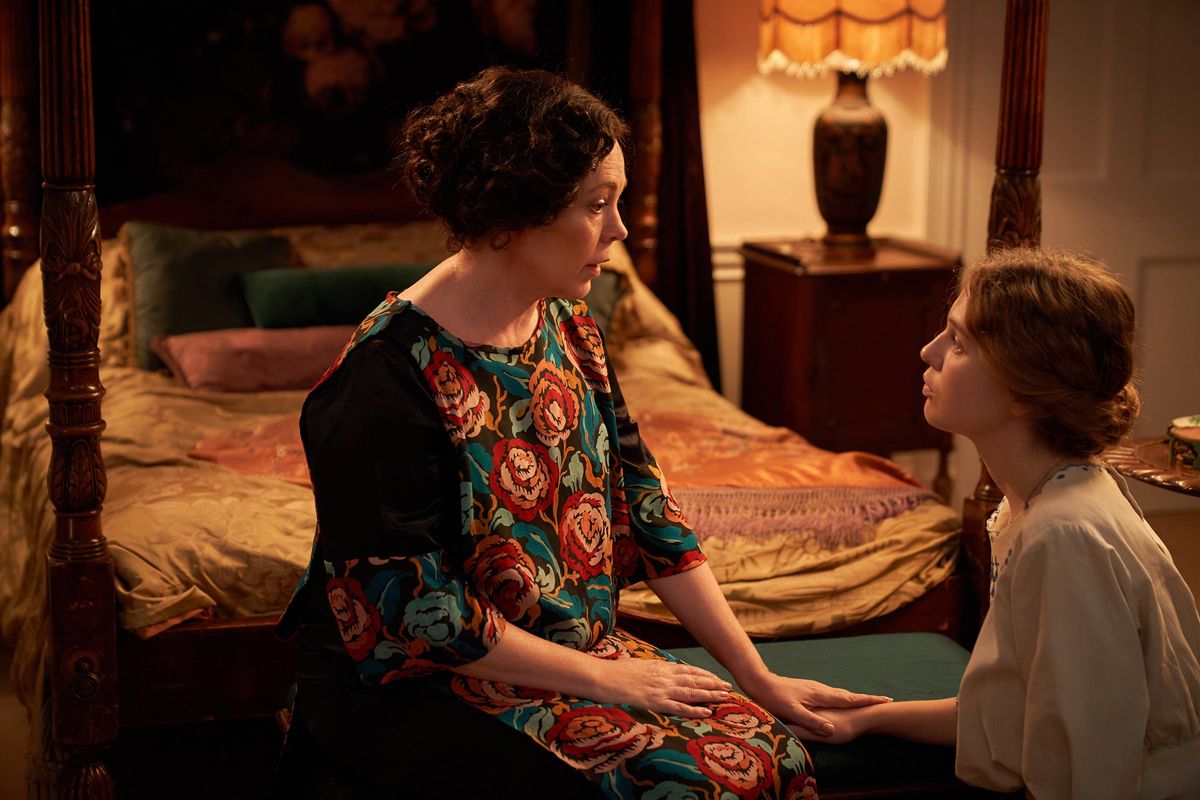 Olivia Colman and Odessa Young in “Mothering Sunday.” (Robert Viglasky/Sony Pictures Classics)