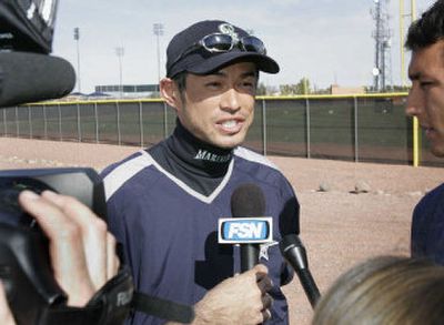 
When Seattle right fielder Ichiro Suzuki answers reporters' questions, his responses often require careful interpretation. 
 (Associated Press / The Spokesman-Review)