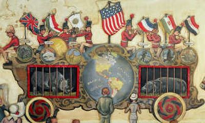 
This circus wagon is one of the many paintings in the Circus Room at the Davenport Hotel. Special to 
 (Photos by TOM MCARTHUR Special to / The Spokesman-Review)