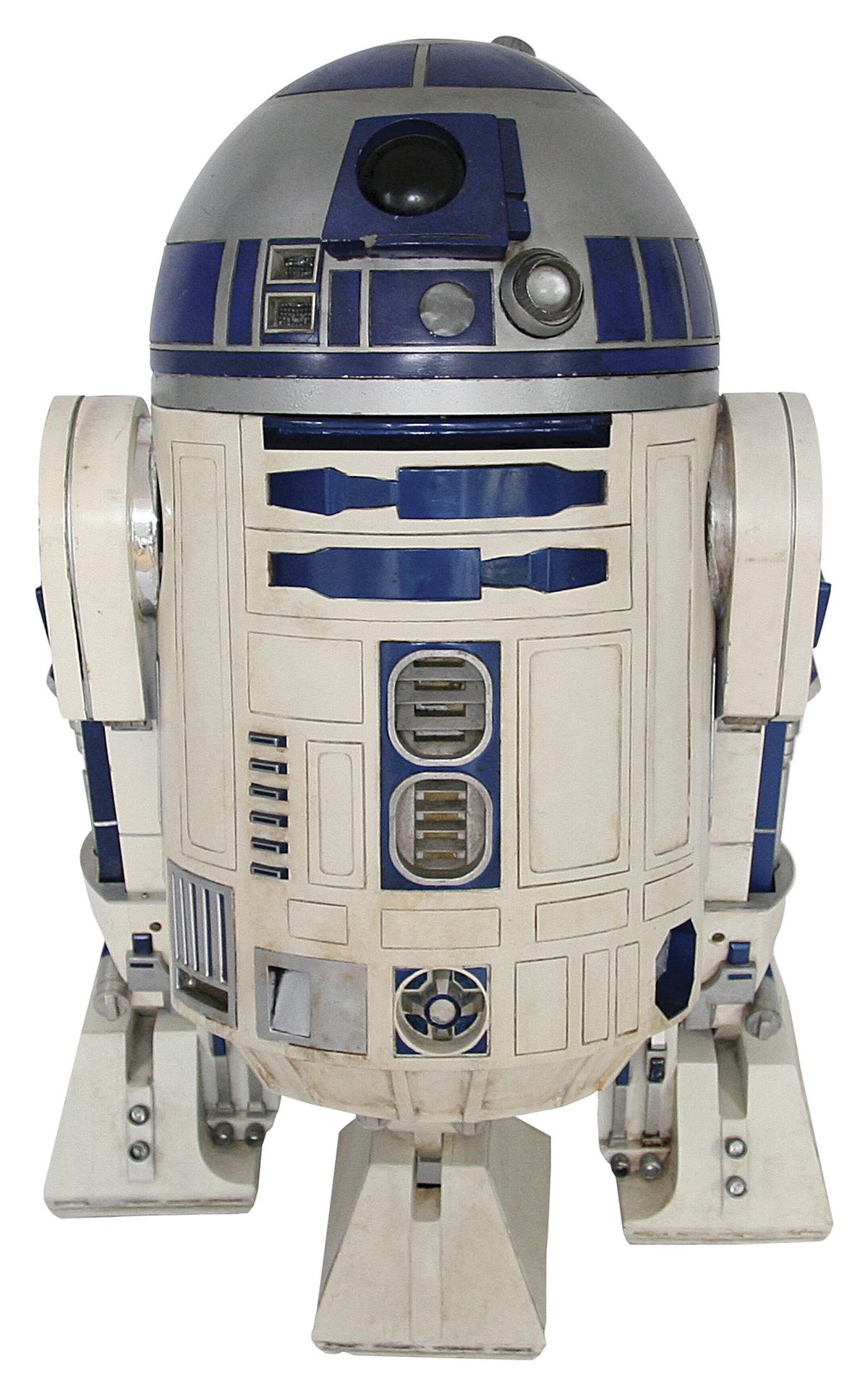 This 2017 photo provided by Profiles in History shows an R2-D2 droid pieced together over several years from different props used in the first five Star Wars movies, which will be among several Star Wars-related items up for auction on June 26-28, 2017, by the auction house in Calabasas, Calif. (AP)