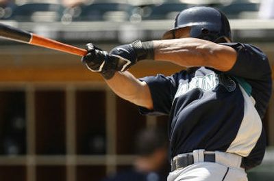 Seattle Mariners' Adrian Beltre hits a two-run home run Sunday. Associated Press
(Associated Press / The Spokesman-Review)