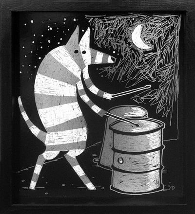 Allen Dodge’s “Boom.Bam.Boom” is part of the metal sculpture and enamels exhibit by Allen and Mary Dee Dodge at Art Spirit Gallery.