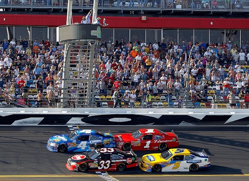 Tony Stewart brings the No. 4 Oreo/Ritz Chevrolet across the line first to win the Drive4COPD 300 at Daytona International Speedway in Daytona Beach, Fla. (Photo Credit: Tom Pennington/Getty Images for NASCAR) (Tom Pennington / Getty Images North America)