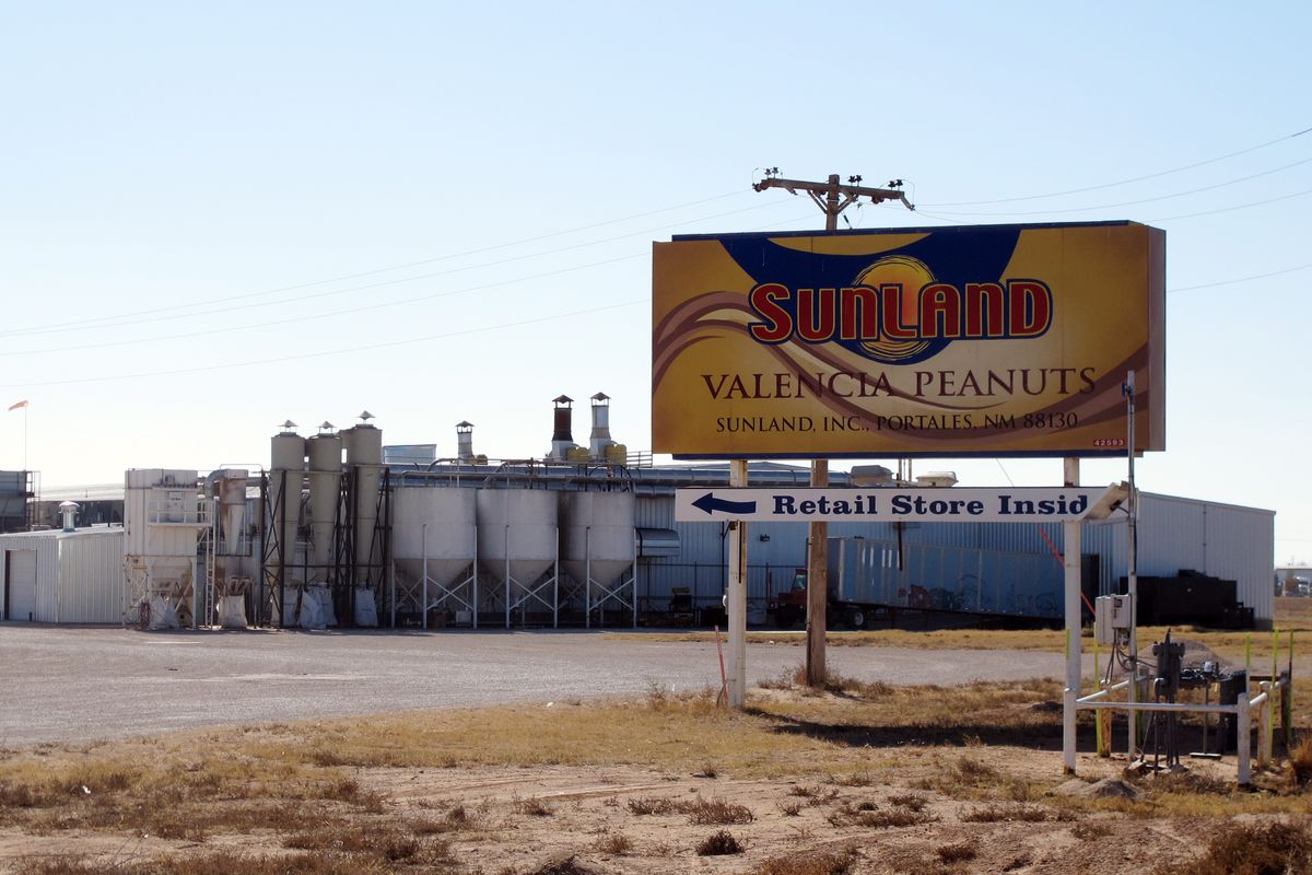 This Nov. 27, 2012 photo shows the Sunland Inc. peanut butter and nut processing plant in eastern New Mexico, near Portales, which has been shuttered since late September due to a salmonella outbreak that sickened dozens. The Food and Drug Administration on Monday, Nov. 26, 2012, suspended the registration of Sunland Inc., which is the country