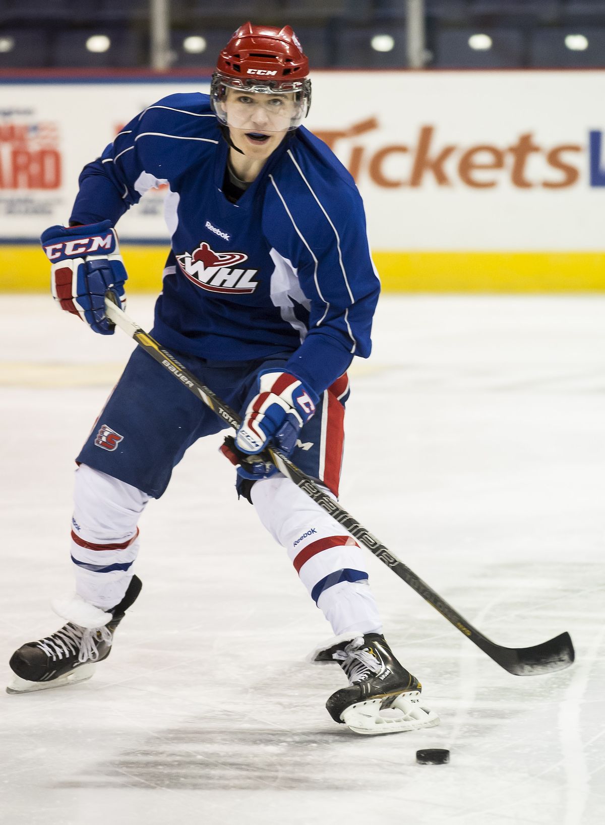 Chiefs left wing Carter Proft leads the WHL in penalty minutes. (Colin Mulvany)