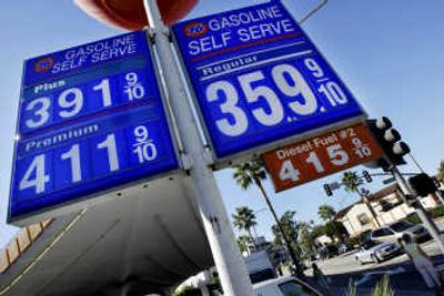 
High gas prices are posted at a Union 76 gas station in Beverly Hills, Calif., on Wednesday. Gas at the pump is within striking distance of May's all-time record of $3.227 a gallon, having risen 0.6 cent overnight to a national average of $3.111. Associated Press
 (Associated Press / The Spokesman-Review)