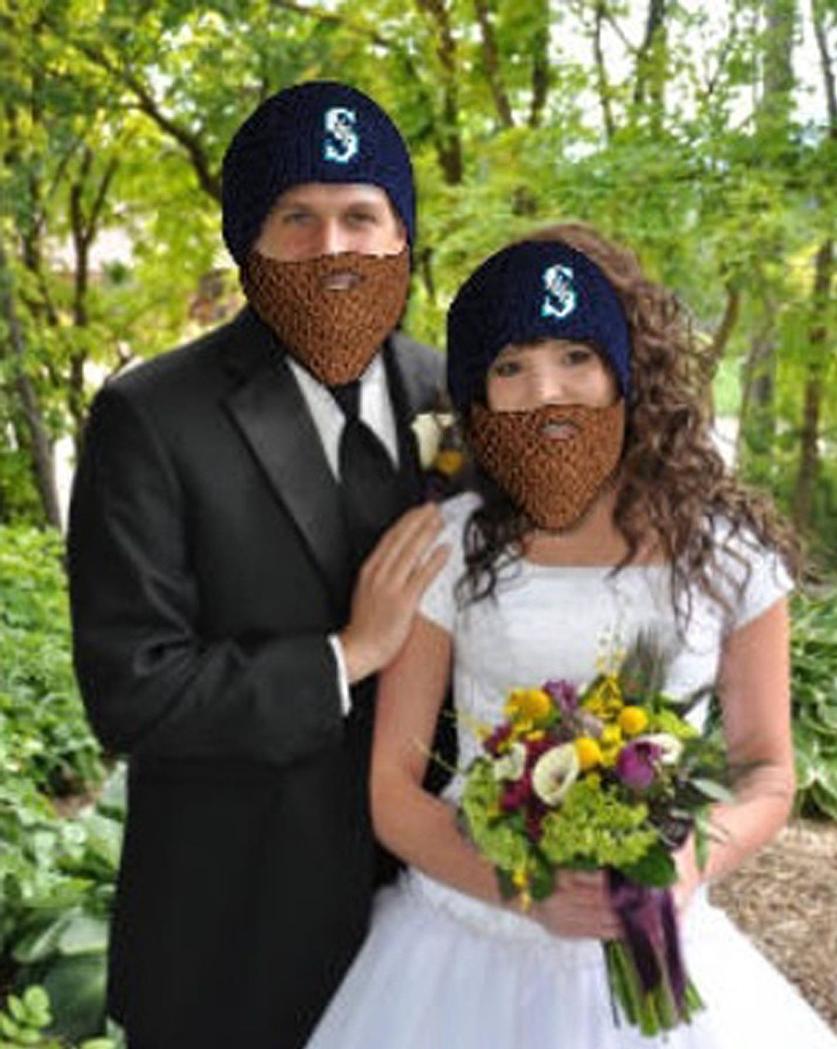 Jackson’s photo with the M’s beard hats superimposed won contest.