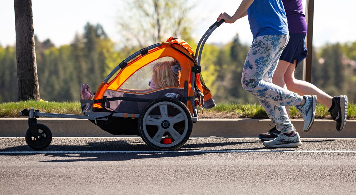 Although the streets weren't blocked off for Virtual Bloomsday, many Bloomies appeared to enjoy keeping the traditional course, date and time on  May 2, 2021, in Spokane. The race is back in person this year.  (Libby Kamrowski/THE SPOKESMAN-REVIEW)
