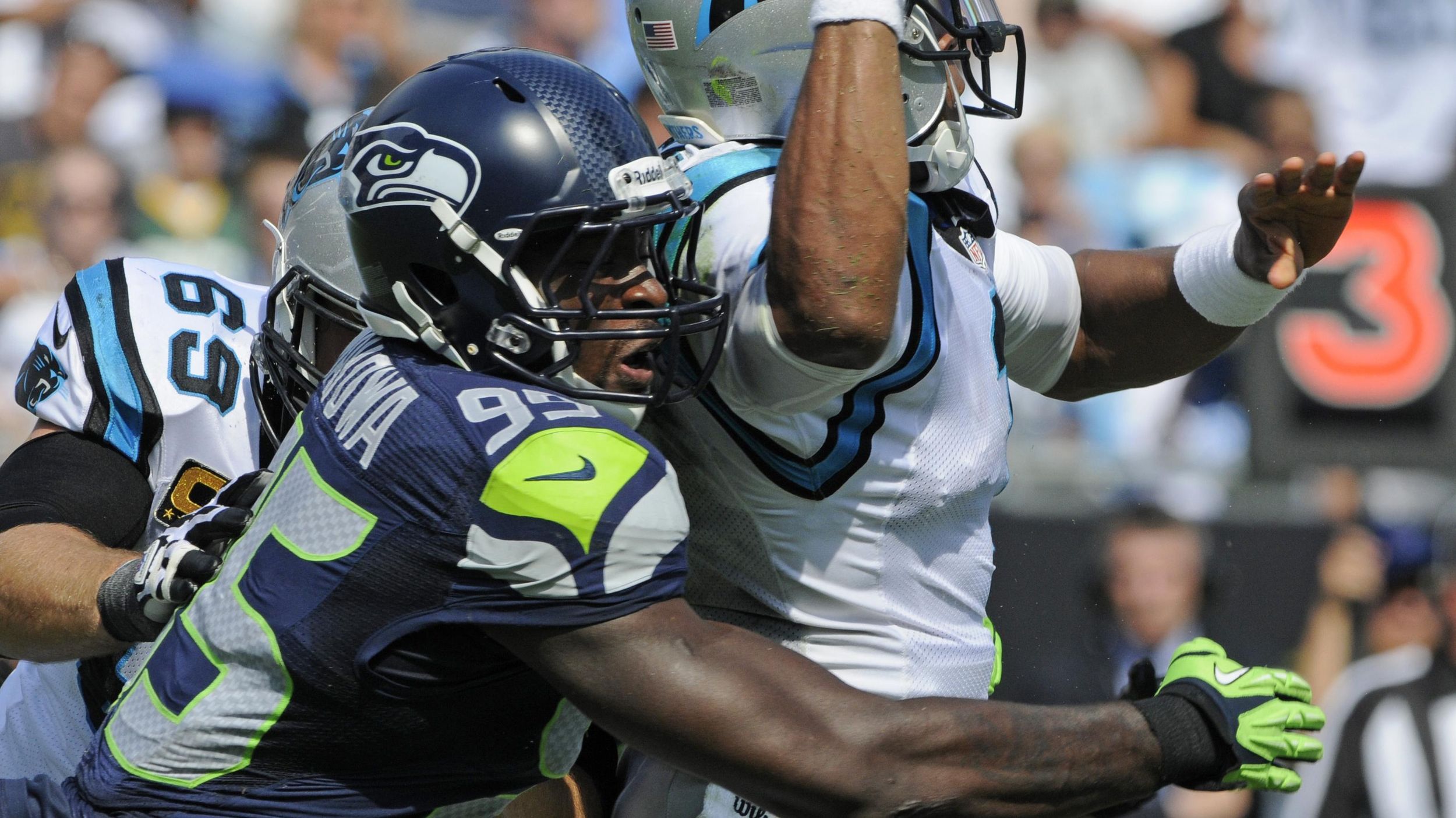 Seattle Seahawks defensive end Benson Mayowa is pictured during