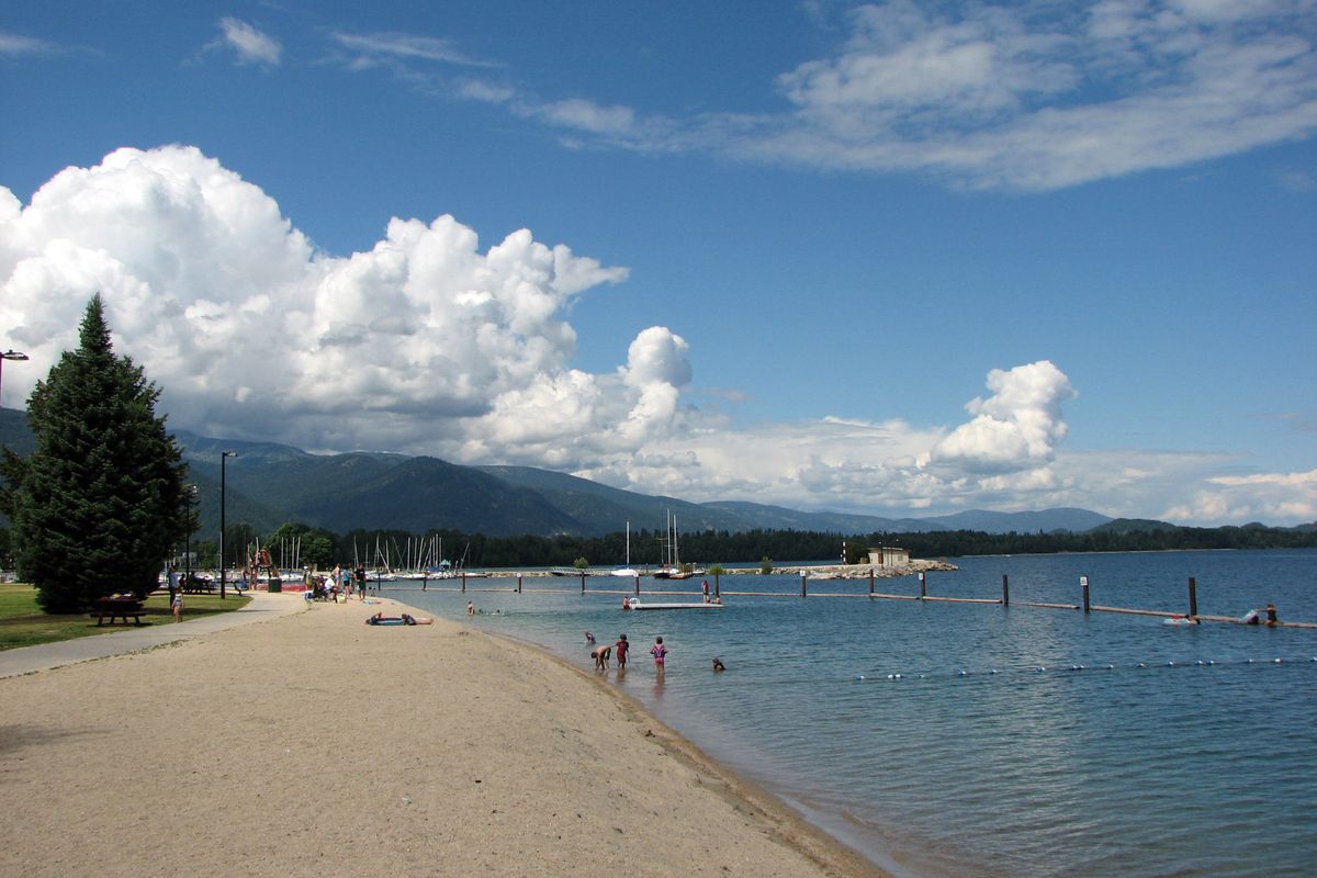 City Beach in Sandpoint features a sandy swimming area and volleyball courts, horseshoe pits and lots of picnic tables. (Pia Hallenberg)