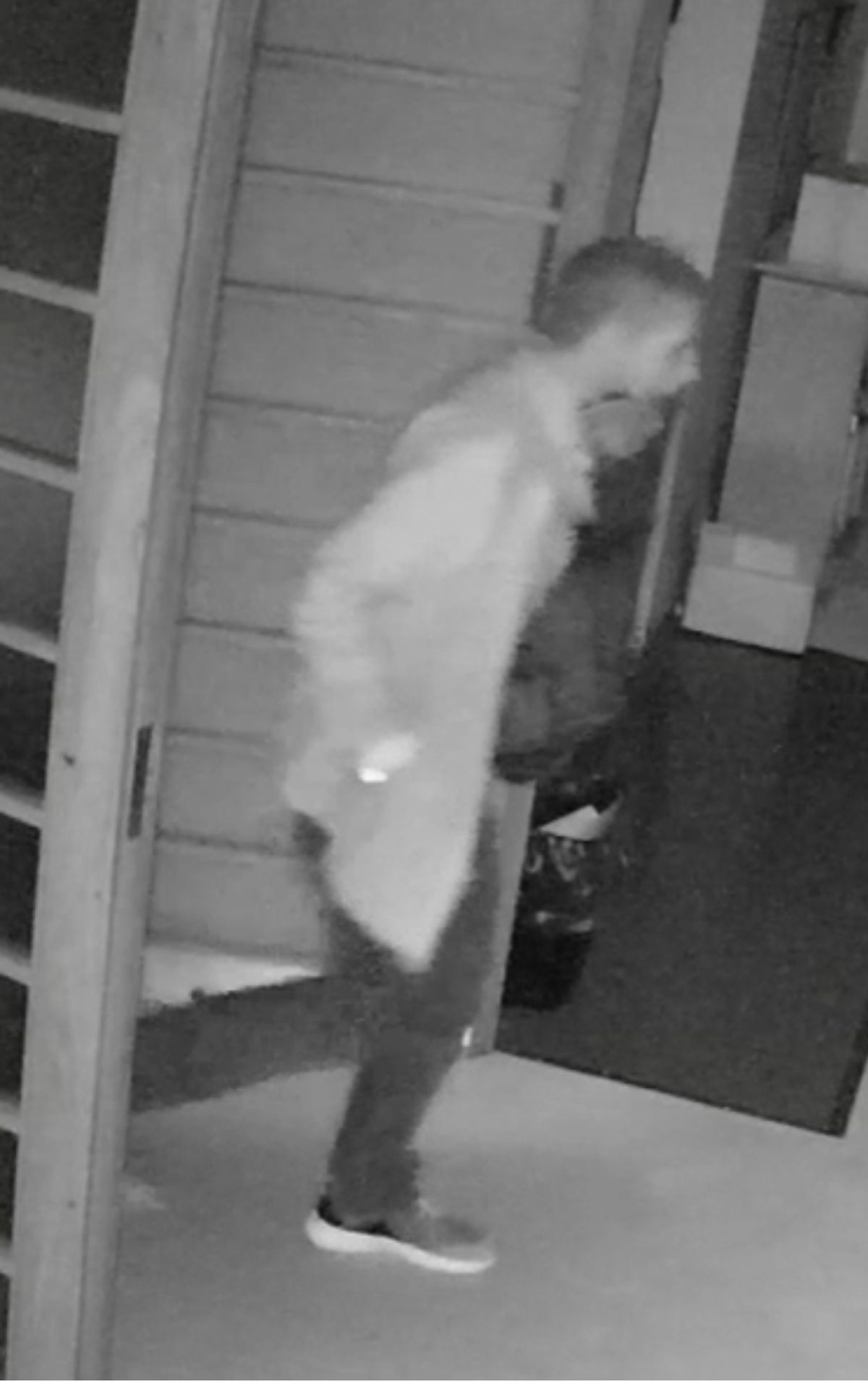 Spokane Police released a picture of a man suspected of burglary and arson in a fire at St. Charles Church on Alberta in North Spokane just after 1:30 a.m. on March 18, 2021. After the fire was lit, police say the suspect walked around neighborhoods in the area tearing up and burning a bible. Pieces of the bible were left on and in numerous vehicles, including some in the area of 2300 W Rockwell and 2600 W Lacrosse.   (PHOTO COURTESY OF SPOKANE POLICE DEPARTMENT)