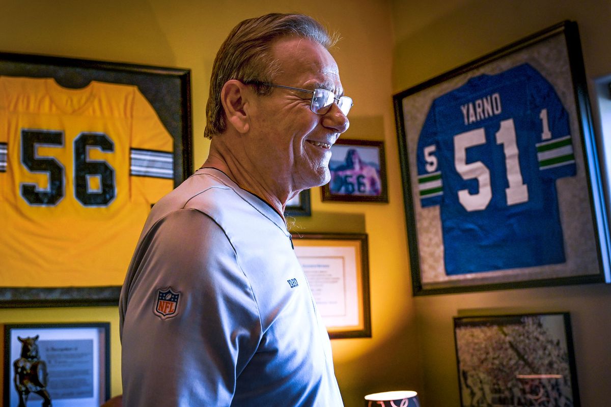 “It really rocked,” says former Seahawks center John Yarno while talking about his time playing for Seattle from 1977-1982. After playing high school football at Gonzaga Prep, he went on to an All-American career with the Idaho Vandals.  (Kathy Plonka/The Spokesman-Review)