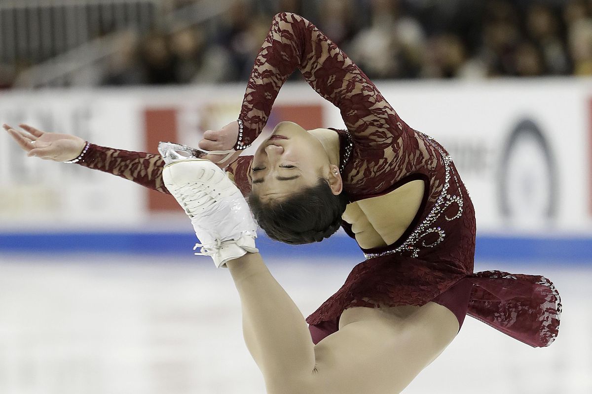 Mirai Nagasu performs during the women’s short program at the U.S. Figure Skating Championships in San Jose, Calif., Wednesday, Jan. 3, 2018. (Marcio Jose Sanchez / Associated Press)