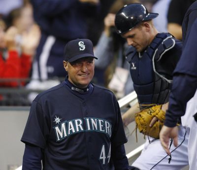 Interim manager Daren Brown is the 10th of Seattle’s 17 managers to win in his first game with the Mariners.  (Associated Press)