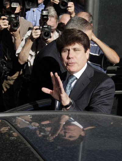 Former Illinois Gov. Rod Blagojevich leaves the federal courthouse Wednesday in Chicago.  (Associated Press)