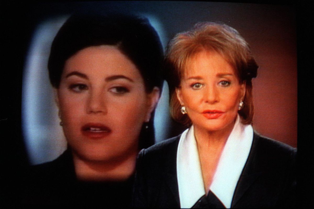 Barbara Walters airs her interview with Monica Lewinsky, left, on “20/20” on March 3, 1999. (Globe Photos/Zuma Press/TNS)