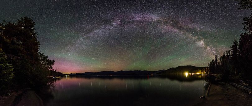 The Milky Way an northern lights were putting on a light show over Priest Lake Friday night for Spokane photographer Craig Goodwin. This is why some people don't sleep after dark. (Craig Goodwin)