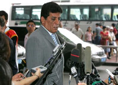 
International Atomic Energy Agency inspection team chief Adel Tolba speaks before a trip to North Korea on Saturday. Associated Press
 (Associated Press / The Spokesman-Review)