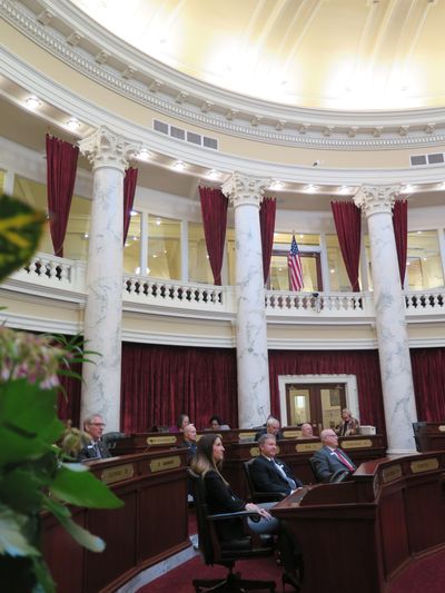 The Idaho Senate meets on Wednesday, March 28, 2018, the final day of the annual legislative session. (Betsy Z. Russell / The Spokesman-Review)