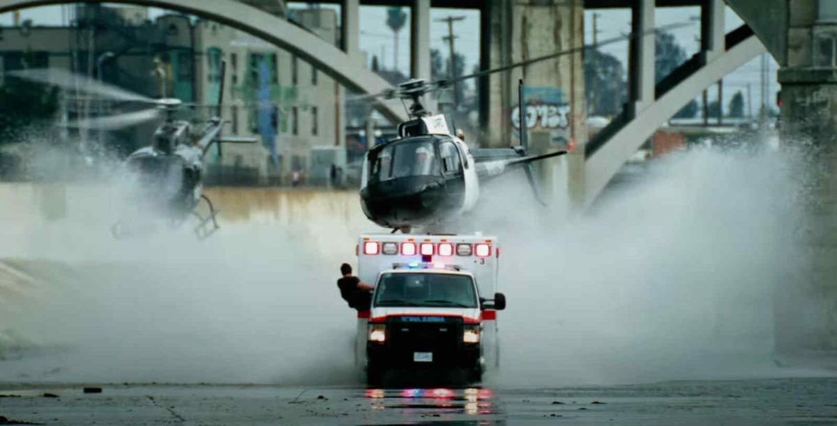 Michael Bay directed “Ambulance” starring Jake Gyllenhaal.  (Universal Pictures)