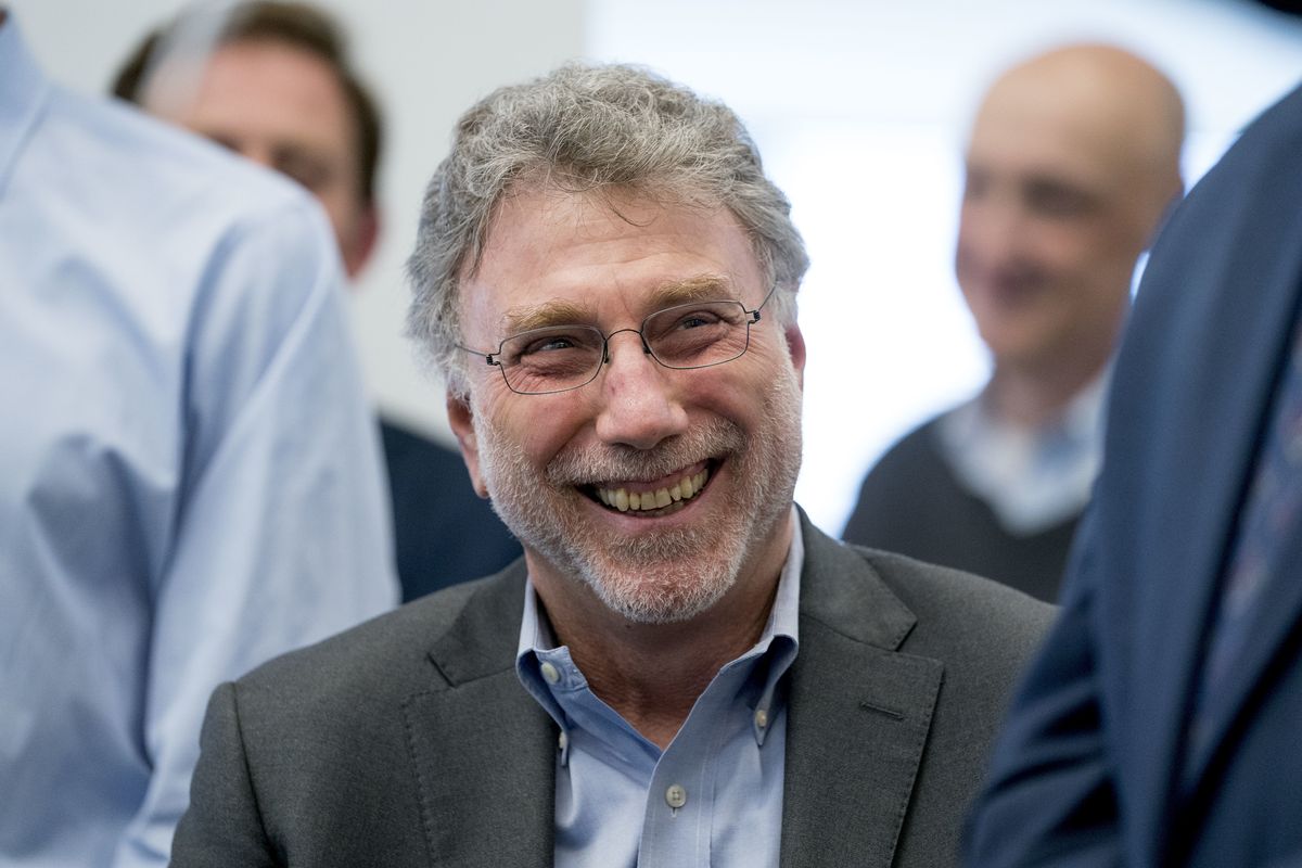 FILE - Washington Post Executive Editor Marty Baron appears in the news room after winning two Pulitzer Prizes in Washington on April 16, 2018. Baron, executive editor of The Washington Post and one of the nation