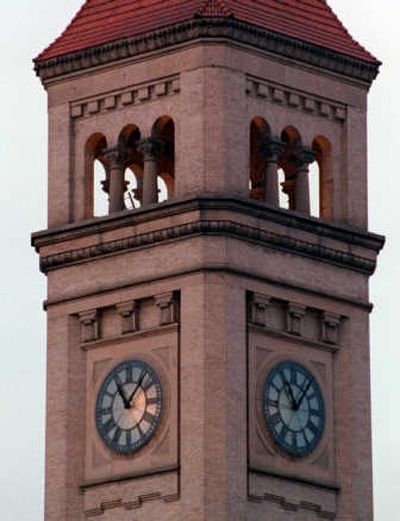 We'll chime in and say it's time to visit the Clock Tower at Riverfront Park.
(File / The Spokesman-Review)