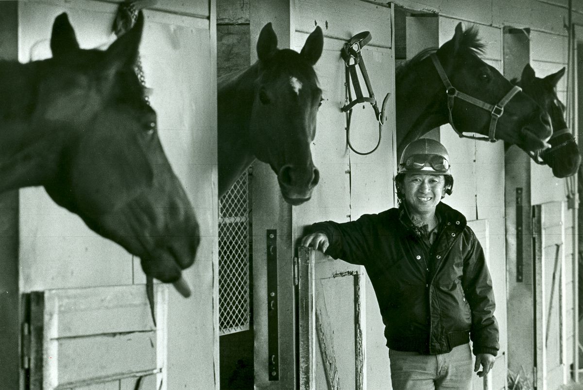 Then: In 1984, when this picture was taken, Jerry Taketa was already a three-time Playfair jockey champion with more than 500 wins under his belt.  (File archives / The Spokesman-Review)