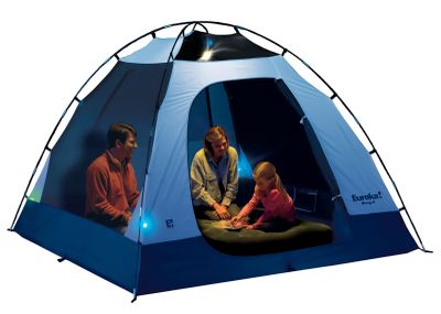 The Eureka N!ergy 9 tent is compatible with the company’s E! Power Pack batteries. Charge the pack at home, then at your campsite pick from a fan, lights, vacuum cleaner and other accessories. A 12-volt DC (cigarette lighter type) outlet lets campers power items such as laptops, iPods, cell phones or air-mattress pumps.  Courtesy of eurekatent.com (Courtesy of eurekatent.com / The Spokesman-Review)