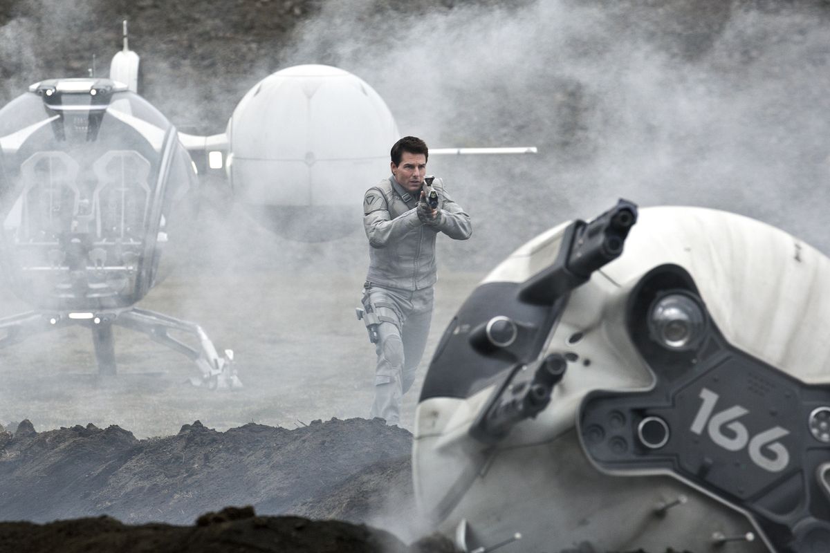 Tom Cruise in a scene from “Oblivion.”