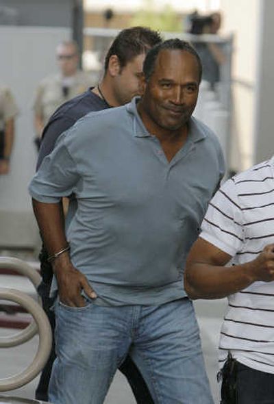 
O.J. Simpson is transferred to the Clark County Detention Center in Las Vegas on Sunday. Associated Press
 (Associated Press / The Spokesman-Review)