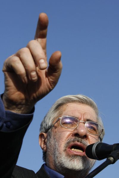 Presidential candidate Mir Hossein Mousavi, seen here in June 2009, is the leading figure of a reform movement in Iran.  (File Associated Press)