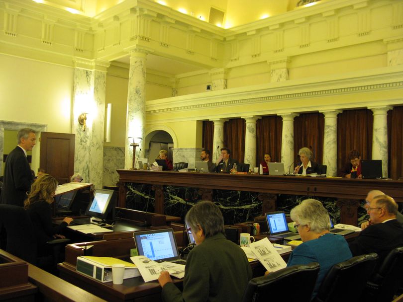 Division of Welfare Administrator Russ Barron presents budget request to lawmakers on Tuesday morning (Betsy Russell)