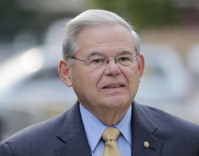 Sen. Bob Menendez arrives to court for his federal corruption trial Wednesday, Sept. 6, 2017, in Newark, N.J. The trial will examine whether he lobbied for Florida ophthalmologist Dr. Salomon Melgen's business interests in exchange for political donations and gifts. Both have pleaded not guilty. (Seth Wenig / ASSOCIATED PRESS)
