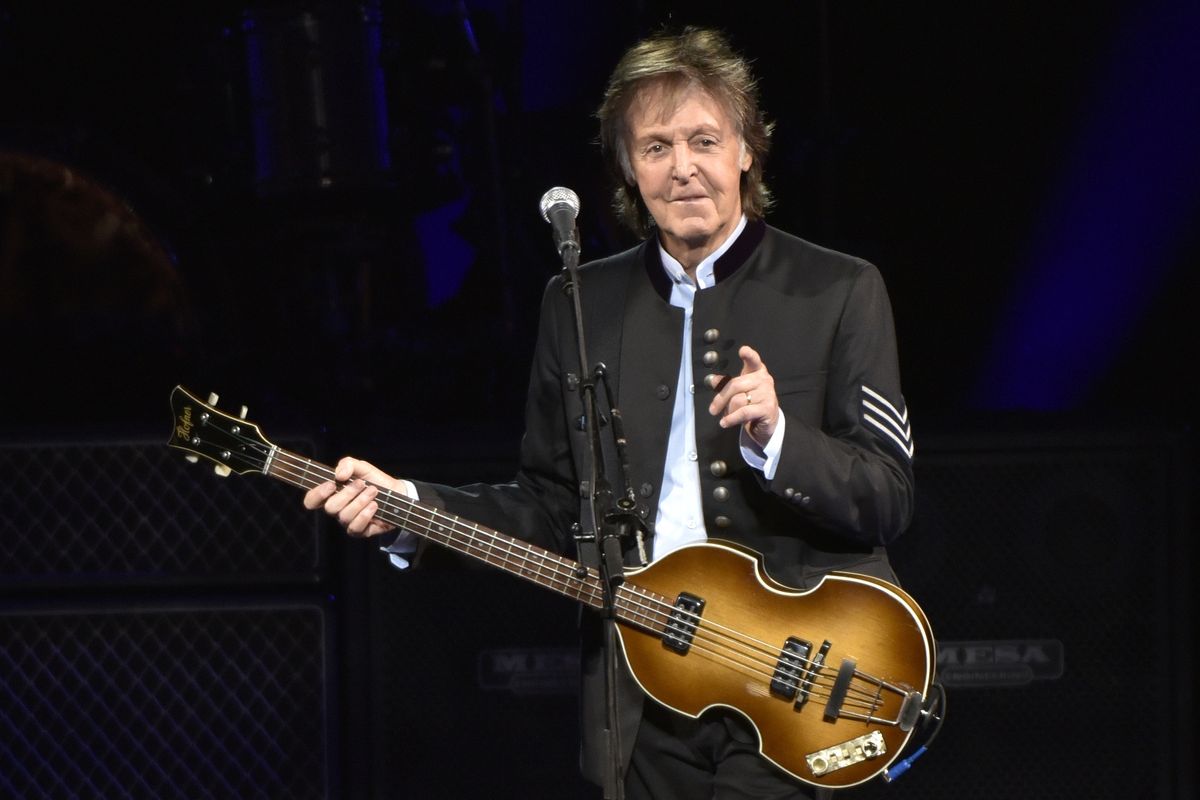 Paul McCartney performs during the 2017 One on One Tour in Tinley Park, Illinois, on July 26, 2017.  (Rob Grabowski/Associated Press)