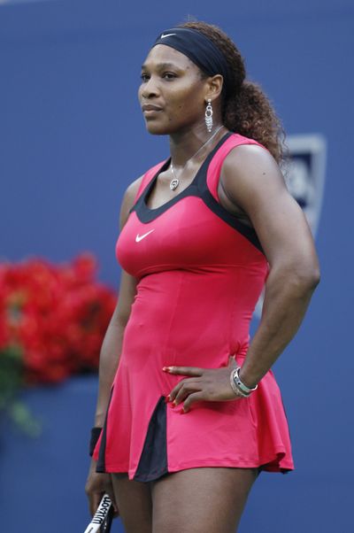 Serena Williams’ reaction during the U.S. Open women’s singles final Sunday earned her a fine. Williams lost to Samantha Stosur. (Associated Press)