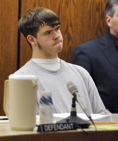 Trevor Reizenstein listens to  the sentence for his January 2007 assault on a 5-year-old girl Friday at the Canyon County courthouse in Caldwell, Idaho.  (Associated Press)
