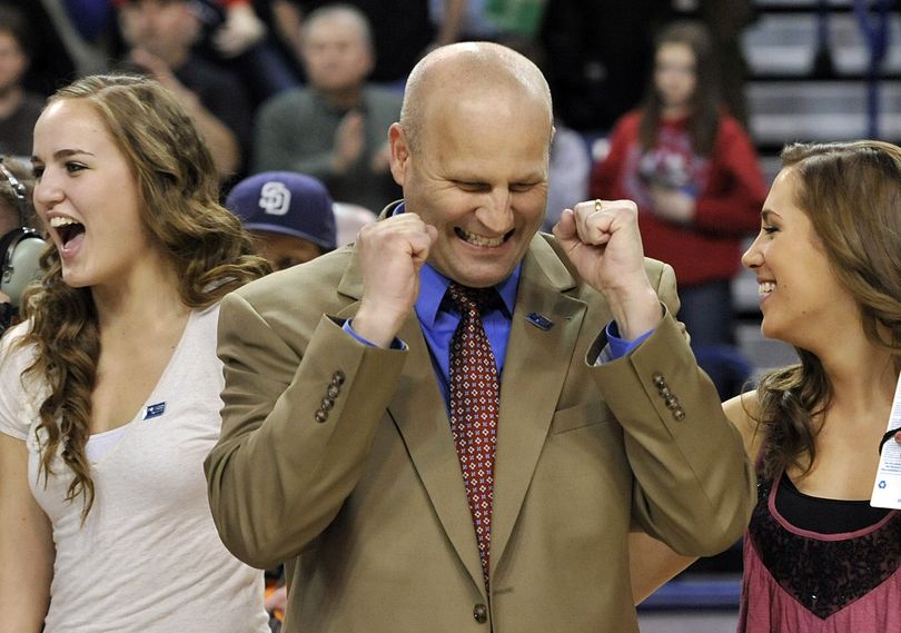 Gonzaga coach Kelly Graves is pumped up after earning another trip to the Sweet 16 in the NCAA women’s basketball tournament. (Dan Pelle)