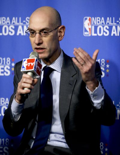 NBA Commissioner Adam Silver announced that the league will begin selling jersey sponsorships in 2017-18. (Chris Carlson / Associated Press)