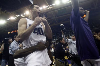 Jon Brockman and the Huskies clinched at least a share of the Pacific-10 Conference title – their first since 1985. (Associated Press / The Spokesman-Review)